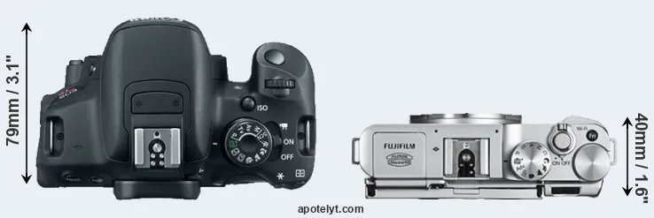 Compare T5i versus X-A2 top
