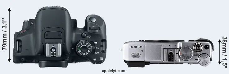 Compare T5i versus X-E1 top