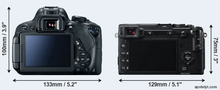 Comparison T5i or X-E2 rear