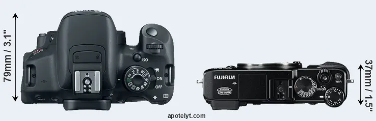 Compare T5i versus X-E2 top