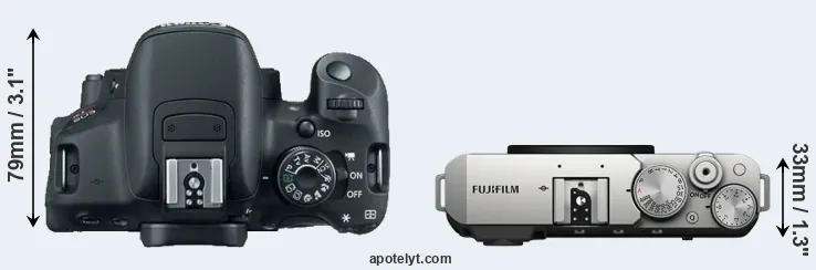 Compare T5i versus X-E4 top