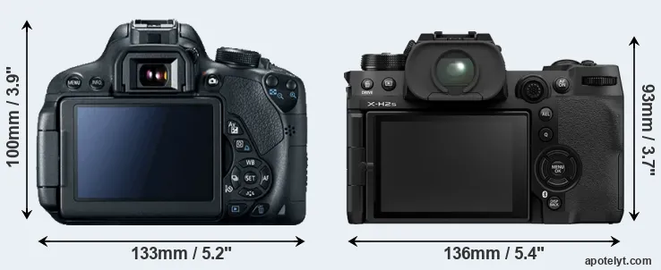 Comparison T5i or X-H2S rear