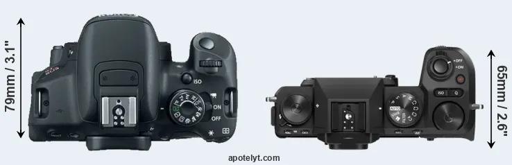 Compare T5i versus X-S20 top