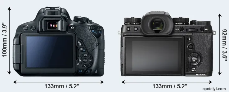 Comparison T5i or X-T2 rear