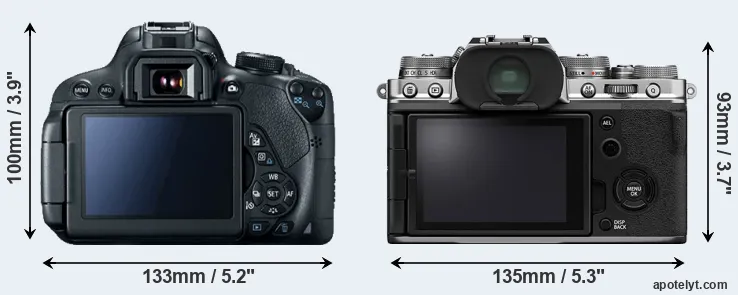 Comparison T5i or X-T4 rear