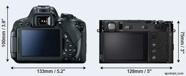 Comparison T5i or X100V rear