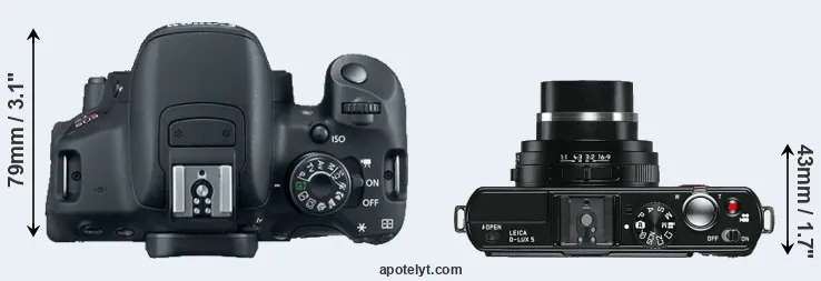 Compare T5i versus D-LUX 5 top