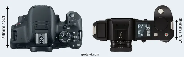 Compare T5i versus Leica SL top