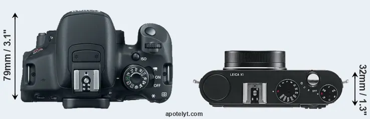 Compare T5i versus X1 top