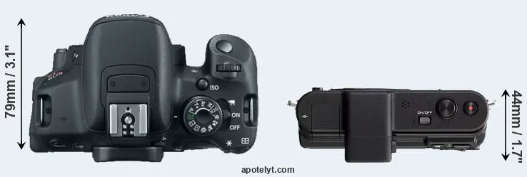Compare T5i versus V1 top