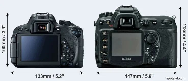 Comparison T5i or D200 rear