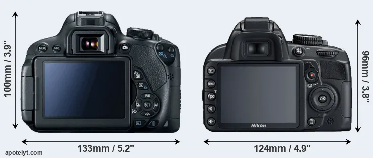 Comparison T5i or D3100 rear
