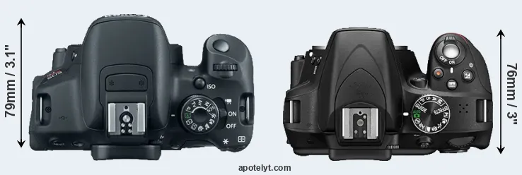 Compare T5i versus D3300 top