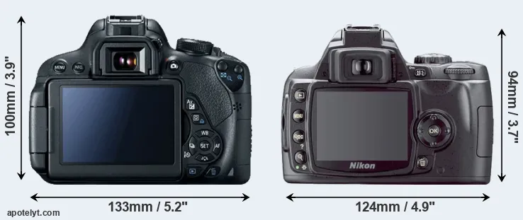 Comparison T5i or D40X rear