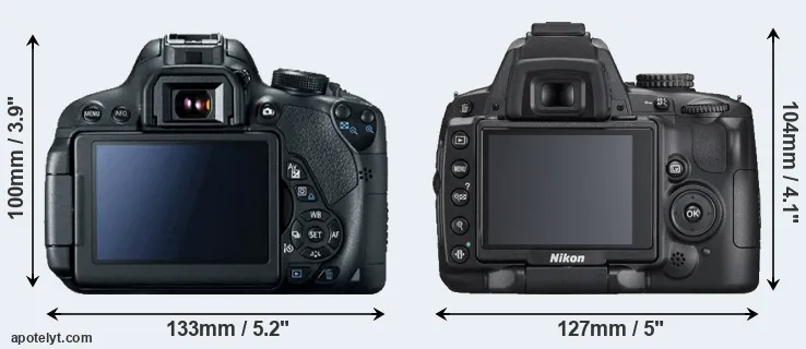 Comparison T5i or D5000 rear