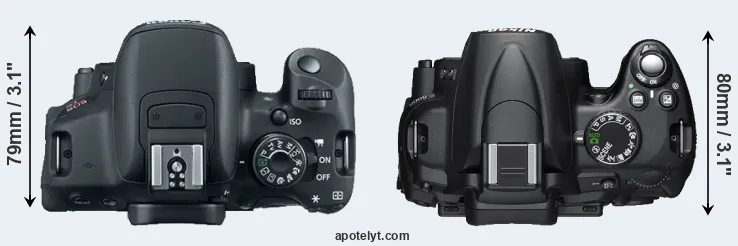 Compare T5i versus D5000 top