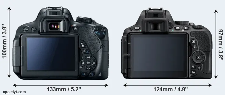 Comparison T5i or D5500 rear