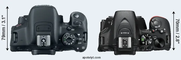 Compare T5i versus D5500 top