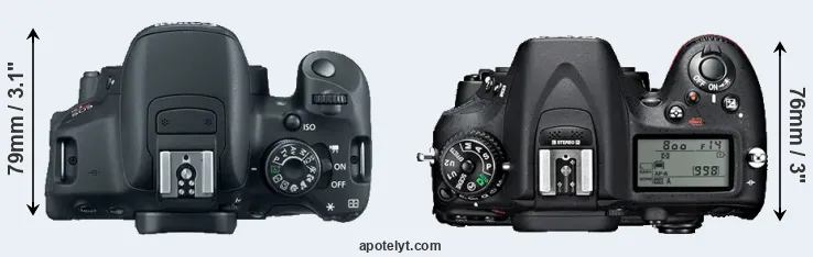 Compare T5i versus D7100 top