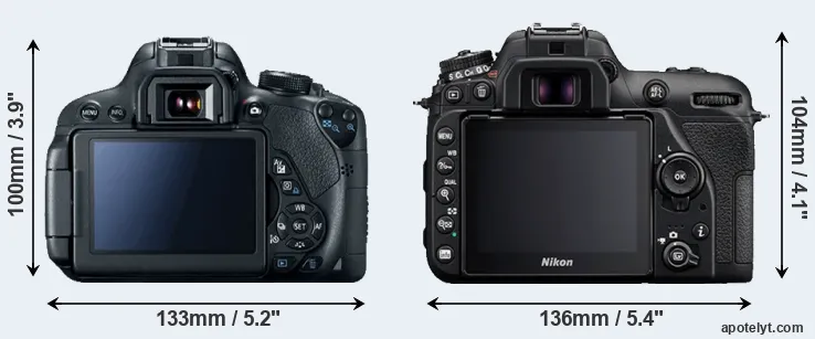 Comparison T5i or D7500 rear
