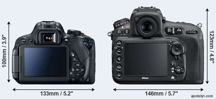 Comparison T5i or D810 rear