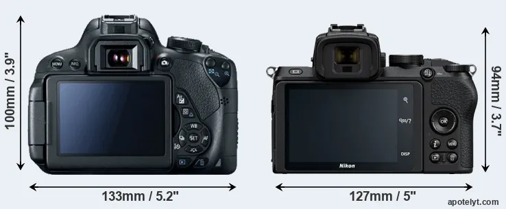 Comparison T5i or Z50 rear