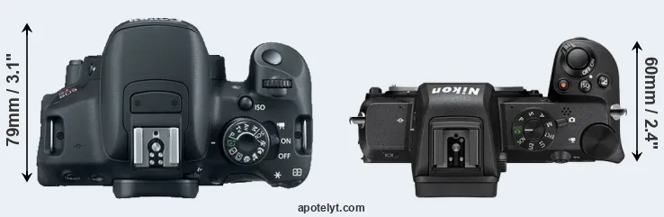 Compare T5i versus Z50 top
