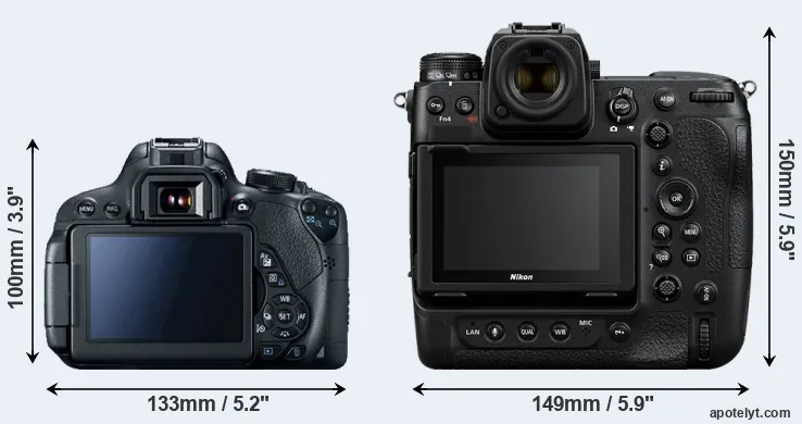 Comparison T5i or Z9 rear