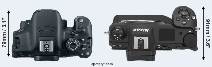 Compare T5i versus Z9 top