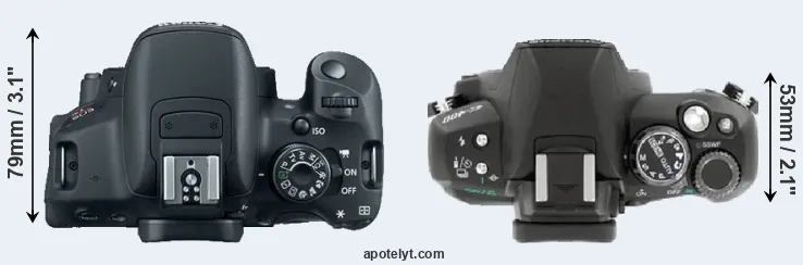 Compare T5i versus E-400 top