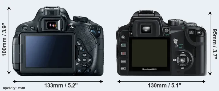Comparison T5i or E-500 rear