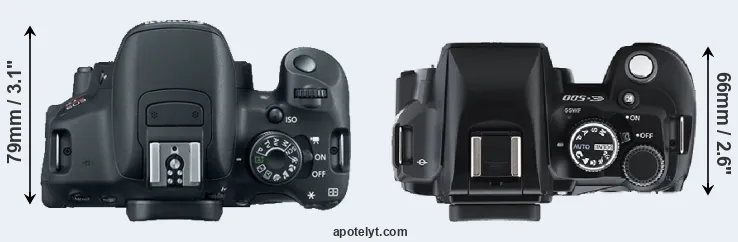 Compare T5i versus E-500 top