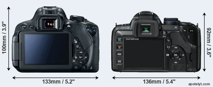 Comparison T5i or E-520 rear