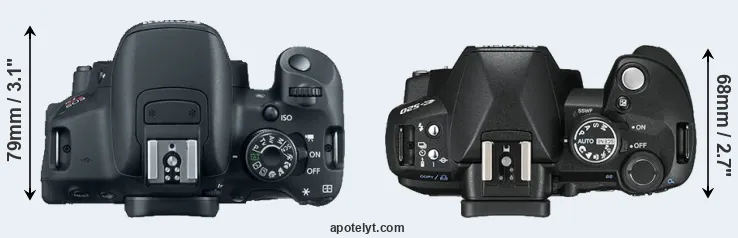 Compare T5i versus E-520 top