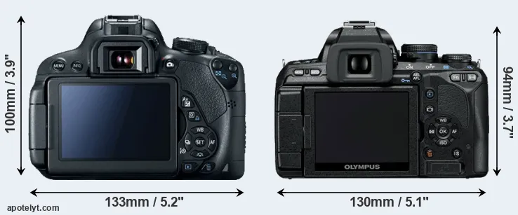 Comparison T5i or E-600 rear