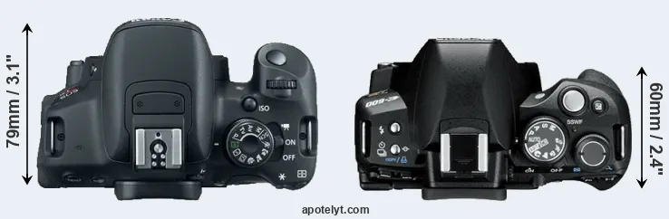 Compare T5i versus E-600 top