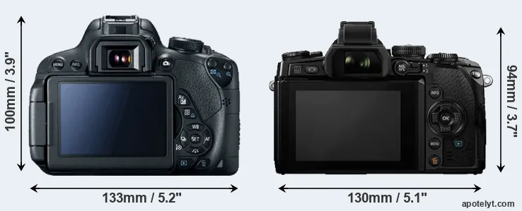 Comparison T5i or E-M1 rear