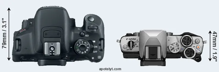 Compare T5i versus E-M10 II top