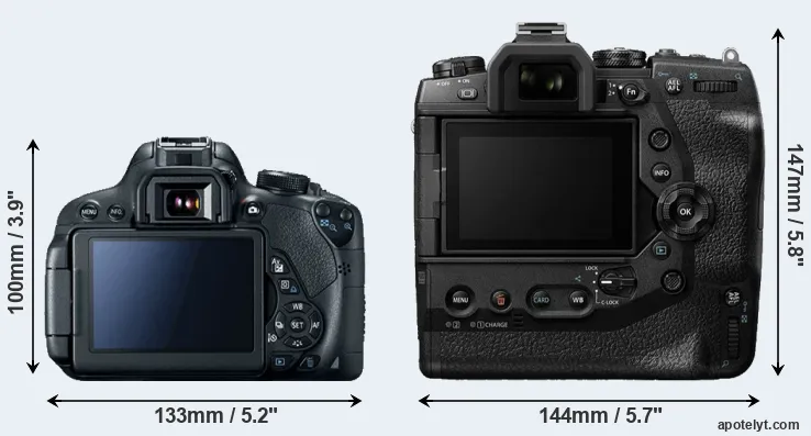 Comparison T5i or E-M1X rear