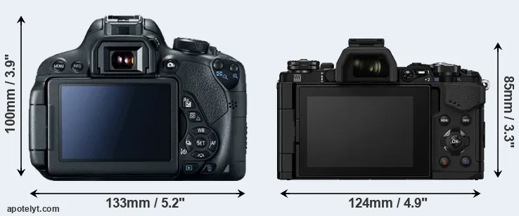 Comparison T5i or E-M5 II rear