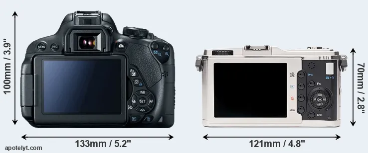 Comparison T5i or E-P1 rear