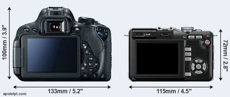 Comparison T5i or E-PL1 rear