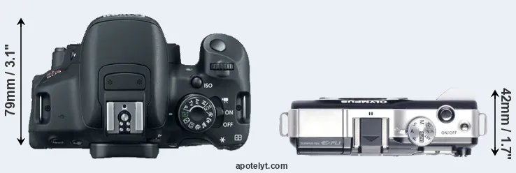 Compare T5i versus E-PL1 top