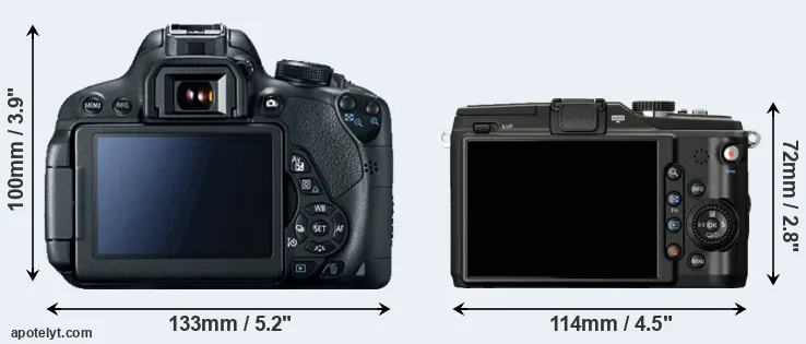 Comparison T5i or E-PL2 rear