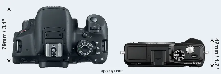 Compare T5i versus E-PL2 top