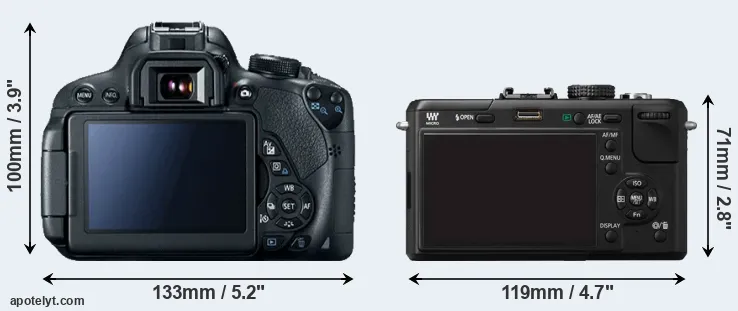 Comparison T5i or GF1 rear