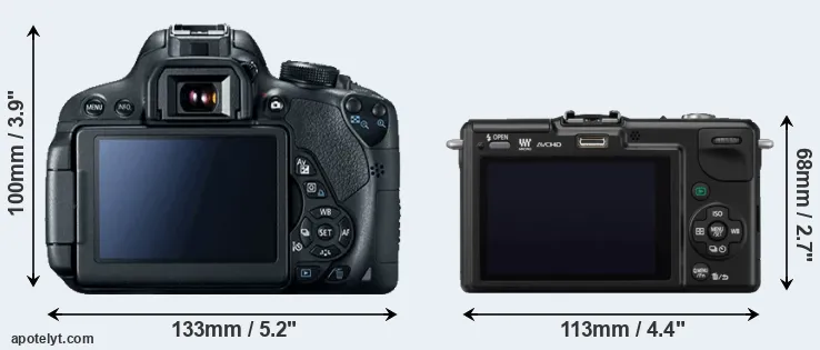 Comparison T5i or GF2 rear