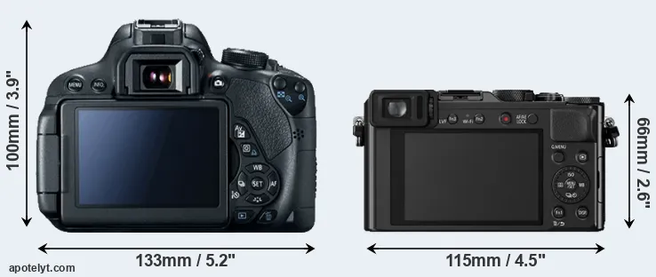 Comparison T5i or LX100 rear