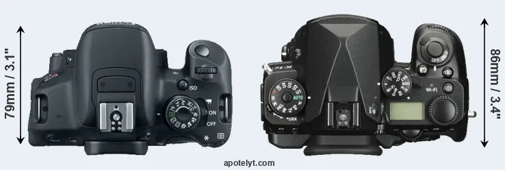 Compare T5i versus K-1 II top