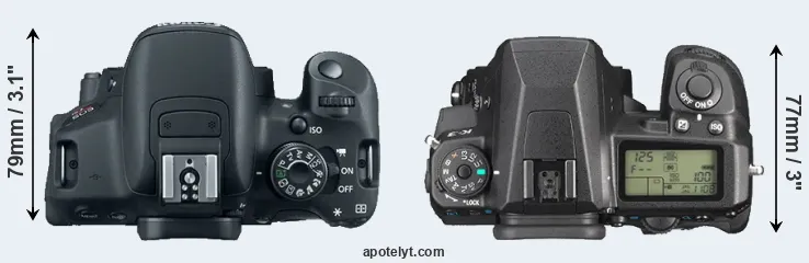 Compare T5i versus K-3 top